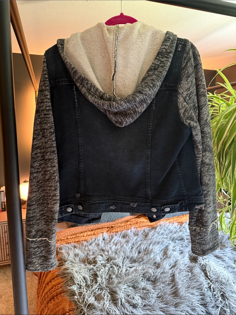 Free people denim and sweatshirt hoodie jean jacket - Picture 5 of 5